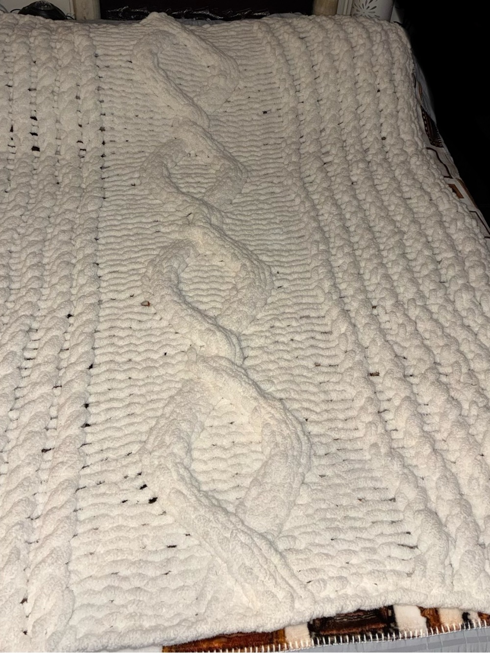 Chunky Cable Knit Throw Blanket off white Cream UGG throw Soft Home Bedding